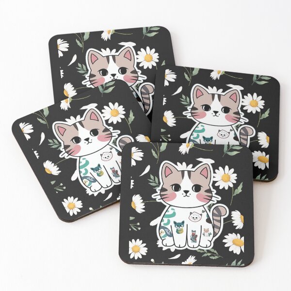 Item preview, Aesthetic Cat Cat with Tattoos designed and sold by MarcelooArt.