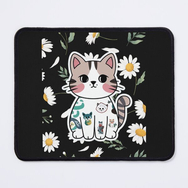 Item preview, Aesthetic Cat Cat with Tattoos designed and sold by MarcelooArt.