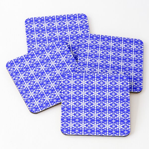 Item preview, Snowflake Lace White on Medium Blue designed and sold by Art in My Loft.