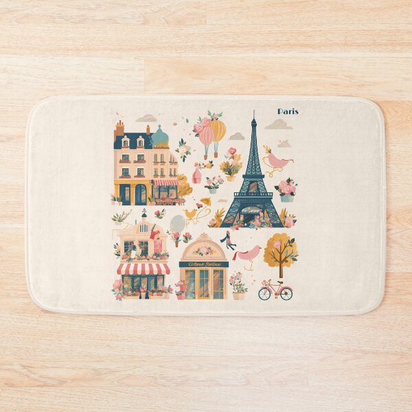 Item preview, Whimsical Parisian Charm: Iconic Paris Elements in Pastel Colors designed and sold by Windy-market.
