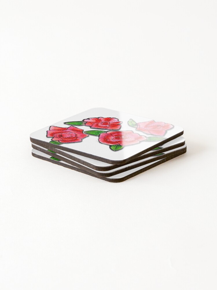 Thumbnail 4 of 5, Coasters (Set of 4), Red Roses designed and sold by dpenn.