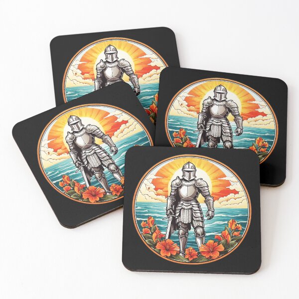 Item preview, Summertime Medieval Knight in Armor By The Ocean with Orchids and Waves designed and sold by NautiChic.