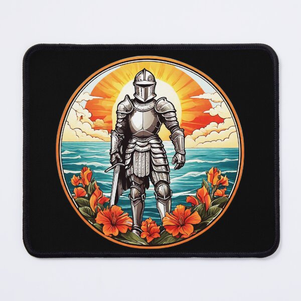 Item preview, Summertime Medieval Knight in Armor By The Ocean with Orchids and Waves designed and sold by NautiChic.