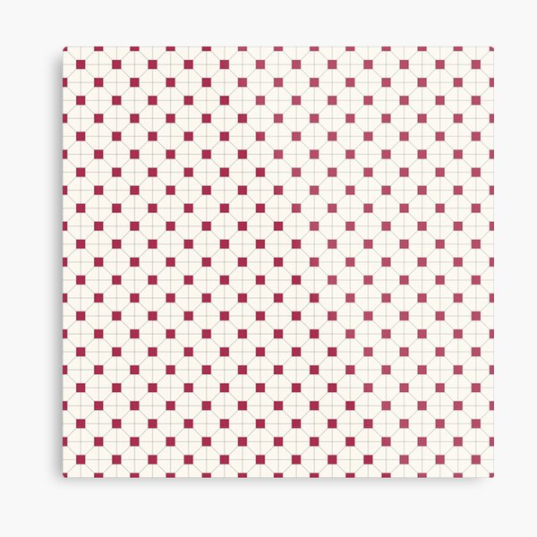 Hong Kong restaurant style - red and white VINTAGE floor tile Metal Print