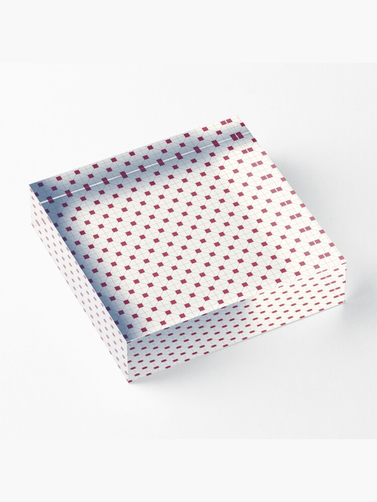 Alternate view of Hong Kong restaurant style - red and white VINTAGE floor tile Acrylic Block