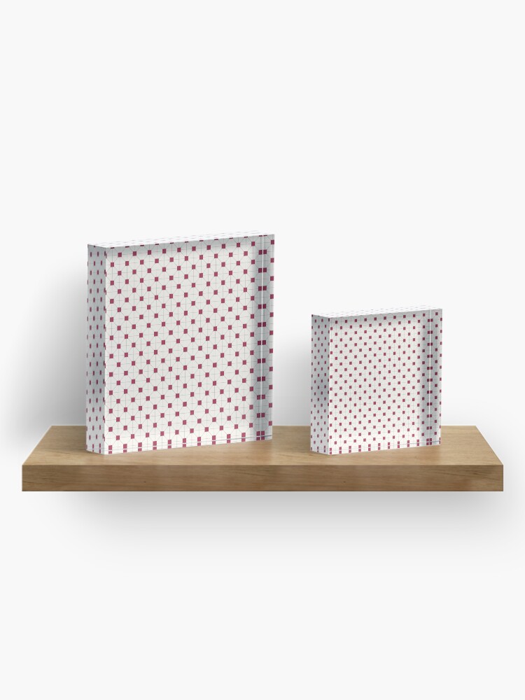 Alternate view of Hong Kong restaurant style - red and white VINTAGE floor tile Acrylic Block