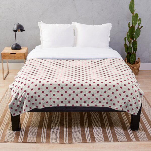 Hong Kong restaurant style - red and white VINTAGE floor tile Throw Blanket