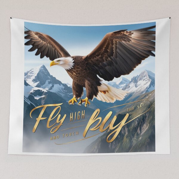 Item preview, “Majestic Eagle Soaring Above Mountains” designed and sold by merve02shop.