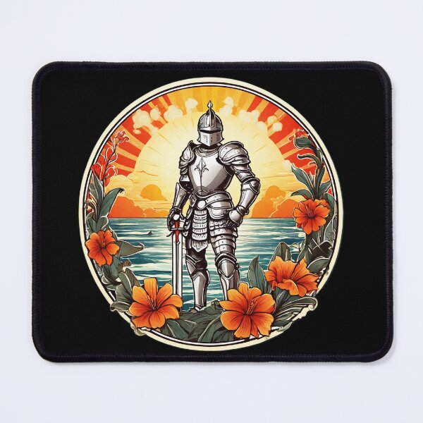 Item preview, Hawaii Medieval Knight in Armor By The Ocean with Orchids and Waves designed and sold by NautiChic.