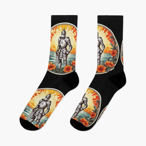 Item preview, Hawaii Medieval Knight in Armor By The Ocean with Orchids and Waves designed and sold by NautiChic.