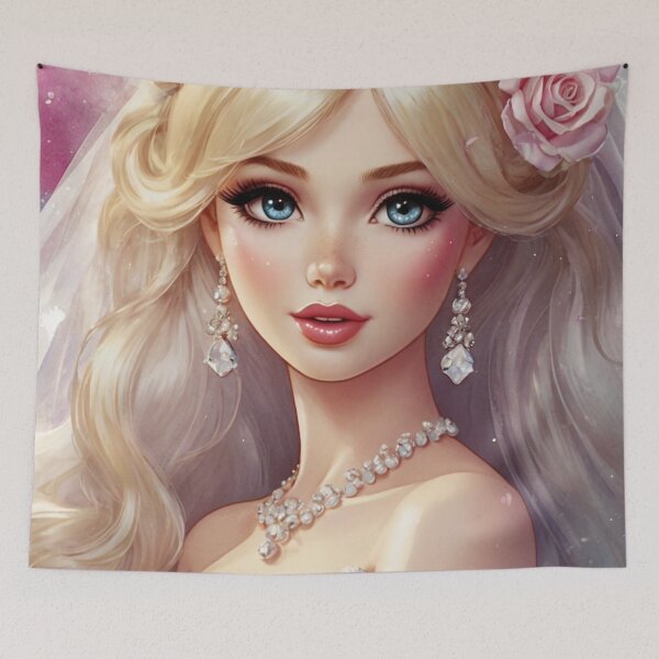 Item preview, Portrait of a stunningly beautiful bride in watercolor designed and sold by Millionsxi.
