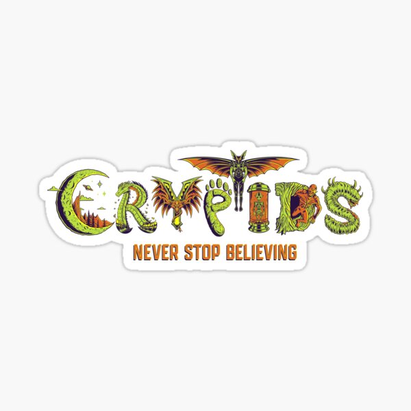 Item preview, Cryptids Logo made up of Cryptids, Loch Ness Monster, Jersey Devil, Big Foot, Moth man, Grey Alien, The Rake, Death Worm designed and sold by PAULKOJO72.