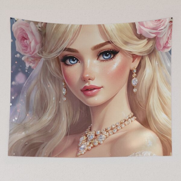 Item preview, Portrait of a stunningly beautiful bride in watercolor designed and sold by Millionsxi.