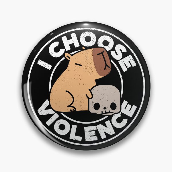 Item preview, I Choose Violence Funny Kawaii Capybara [dark version] designed and sold by Kraftees.