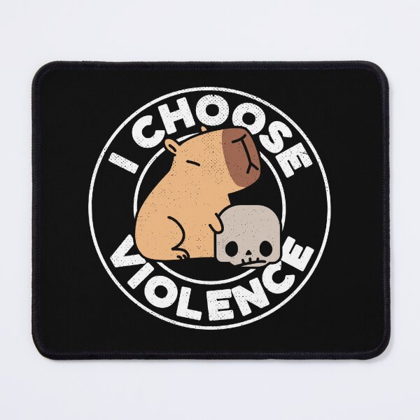 Item preview, I Choose Violence Funny Kawaii Capybara [dark version] designed and sold by Kraftees.