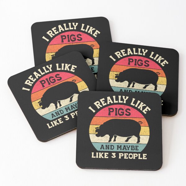 Item preview, I Like Pigs And Maybe Like 3 People Pig Lover Farmer Retro designed and sold by smartrocket.