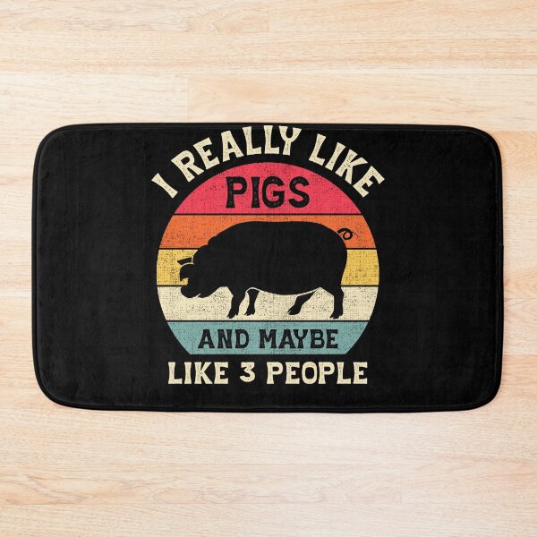 Item preview, I Like Pigs And Maybe Like 3 People Pig Lover Farmer Retro designed and sold by smartrocket.