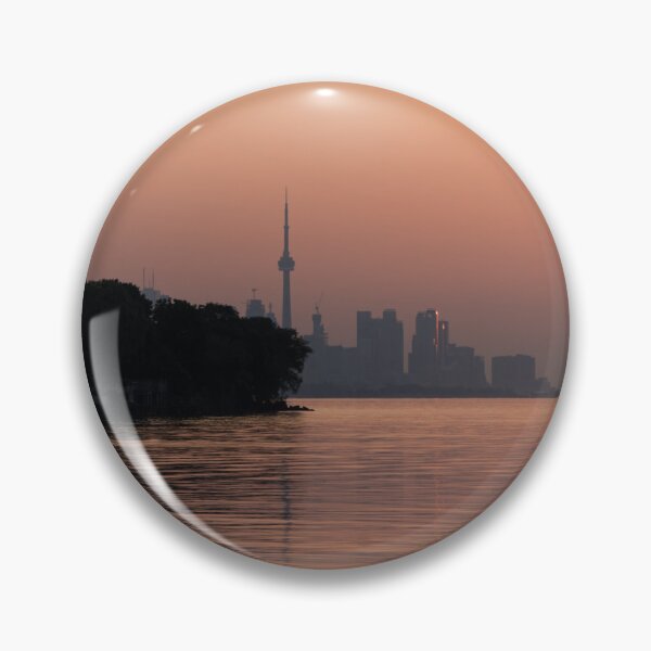 Item preview, Pink Heat - Sun Rising Behind the Skyline of Toronto on a Hot Muggy Day designed and sold by Georgia Mizuleva.