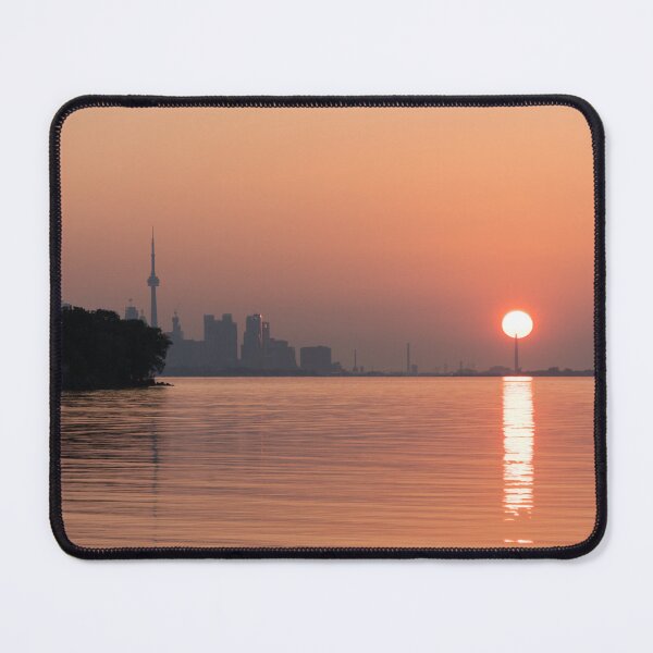 Item preview, Pink Heat - Sun Rising Behind the Skyline of Toronto on a Hot Muggy Day designed and sold by Georgia Mizuleva.