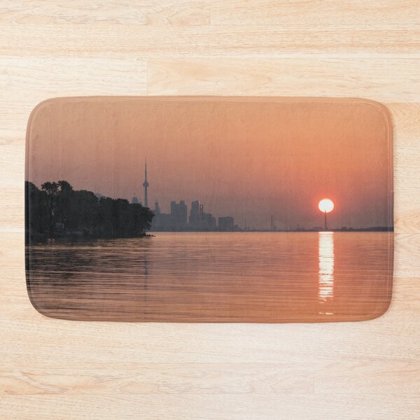 Item preview, Pink Heat - Sun Rising Behind the Skyline of Toronto on a Hot Muggy Day designed and sold by Georgia Mizuleva.