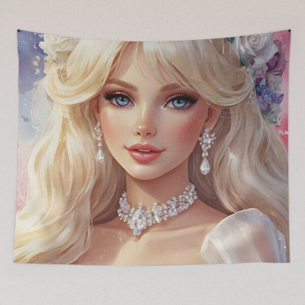 Item preview, Portrait of a stunningly beautiful bride in watercolor designed and sold by Millionsxi.