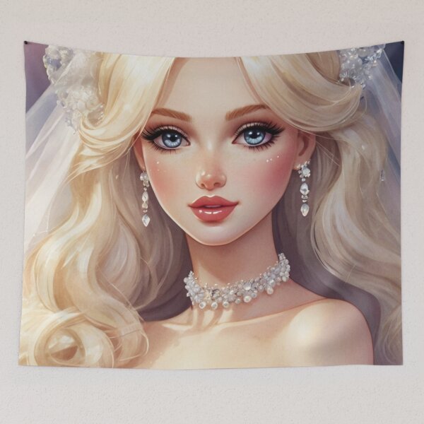 Item preview, Portrait of a stunningly beautiful bride in watercolor designed and sold by Millionsxi.