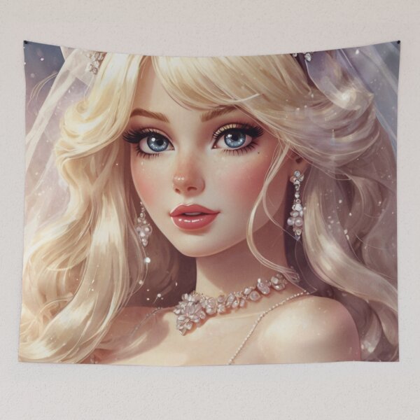 Item preview, Portrait of a stunningly beautiful bride in watercolor designed and sold by Millionsxi.