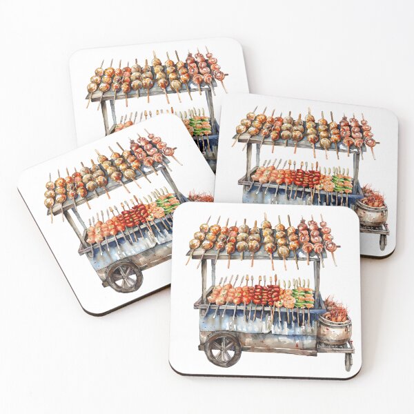 Item preview, Thai skewers watercolor designed and sold by Lexa Pix.