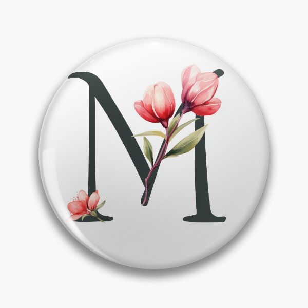 Item preview, Floral 'M' Letter – Elegance of Blooming Flowers designed and sold by Sena Kalfali.