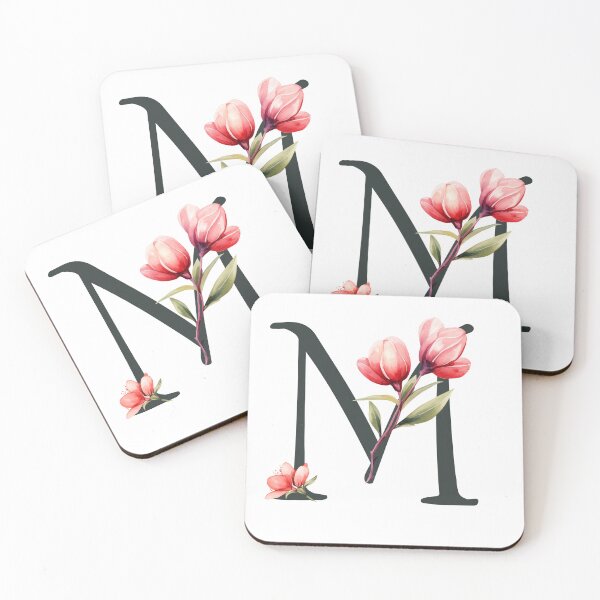 Item preview, Floral 'M' Letter – Elegance of Blooming Flowers designed and sold by Sena Kalfali.