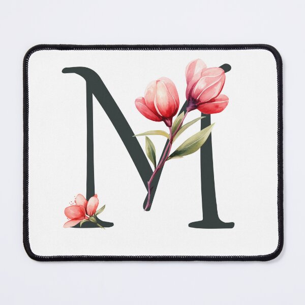Item preview, Floral 'M' Letter – Elegance of Blooming Flowers designed and sold by Sena Kalfali.