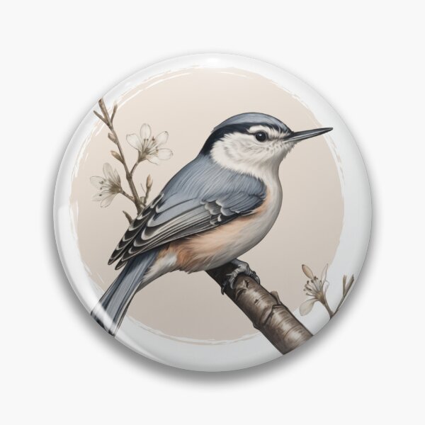 Item preview, White breasted Nuthatch, Birds, Sitta carolinensis, wild birds, birds of north america designed and sold by lagunaklein.