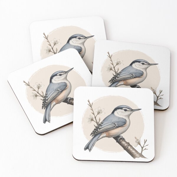 Item preview, White breasted Nuthatch, Birds, Sitta carolinensis, wild birds, birds of north america designed and sold by lagunaklein.
