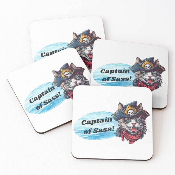 Item preview, Pirate Cat Whiskers - "Captain of Sass" Nautical Design designed and sold by zwrohn.