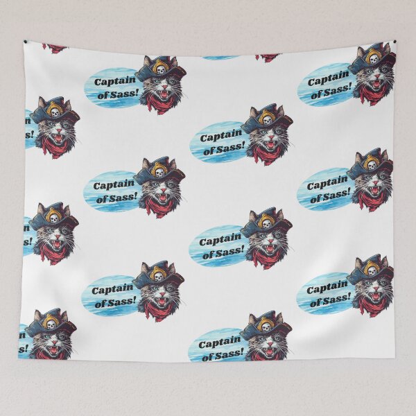Item preview, Pirate Cat Whiskers - "Captain of Sass" Nautical Design designed and sold by zwrohn.