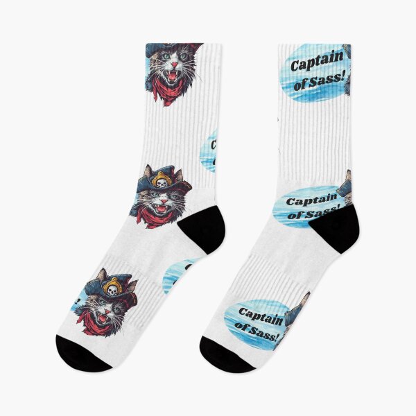 Item preview, Pirate Cat Whiskers - "Captain of Sass" Nautical Design designed and sold by zwrohn.