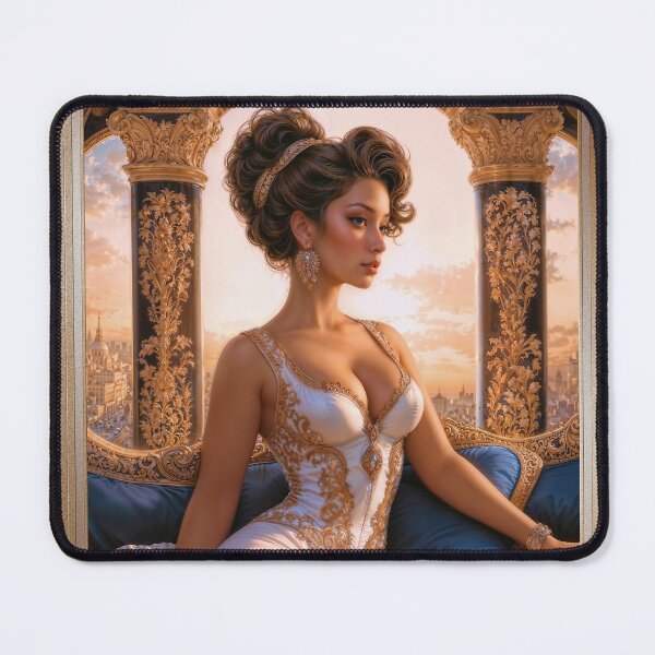 Item preview, Her Ethereal Grace Outshines The Sun Pin-Up Illustration Striking AI Concept Art by Xzendor7 designed and sold by Xzendor7 Digital Art Creations.