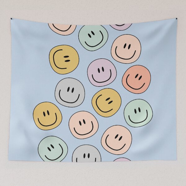 Item preview, Cute Smiley Aesthetic Blue designed and sold by Fairyflair Co.