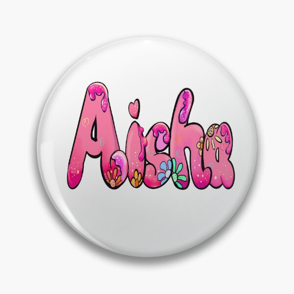 Item preview, Aisha popular girls name woman women’s first name in pink flowers drip calligraphy Aisha designed and sold by Artonmytee.