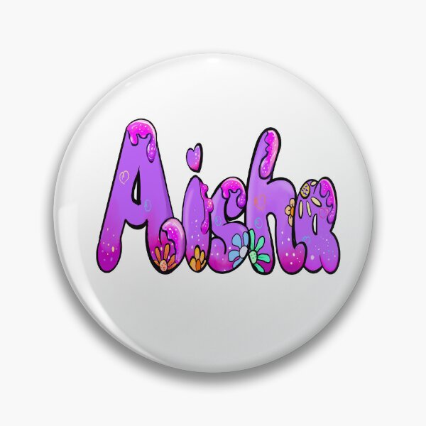 Item preview, Aisha popular girls name woman women’s first name in purple flowers drip calligraphy Aisha designed and sold by Artonmytee.
