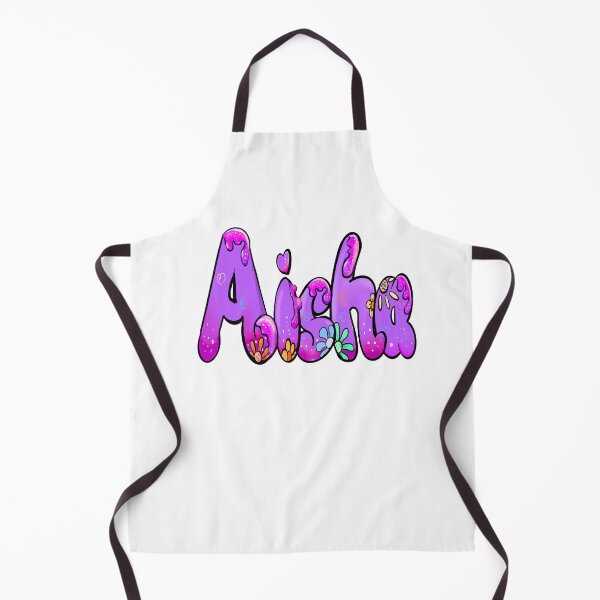 Item preview, Aisha popular girls name woman women’s first name in purple flowers drip calligraphy Aisha designed and sold by Artonmytee.