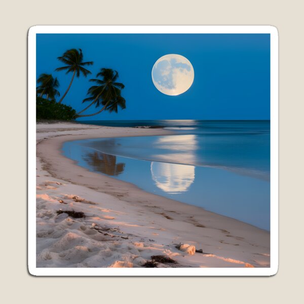 Item preview, A full moon illuminates the ocean designed and sold by TsubakiSakura34.