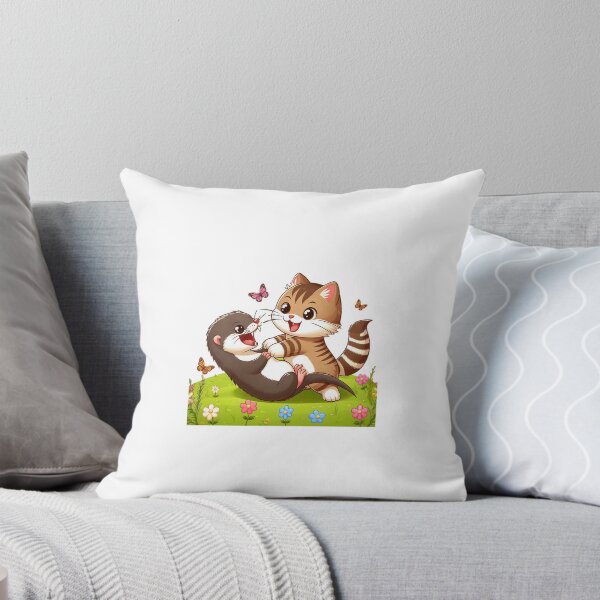 Item preview, A kitten is playing with a weasel. designed and sold by liugr-dl.