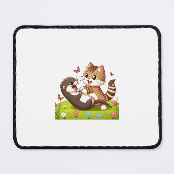 Item preview, A kitten is playing with a weasel. designed and sold by liugr-dl.