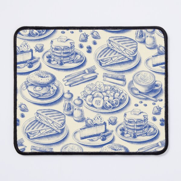 Item preview, Coffee Shop Toile - blue and cream designed and sold by Perrin Le Feuvre.