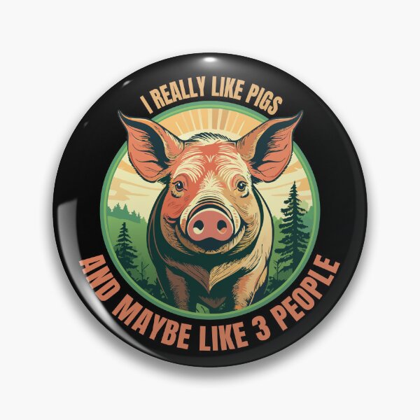 Item preview, I Like Pigs And Maybe Like 3 People Pig Lover Farmer Retro designed and sold by smartrocket.