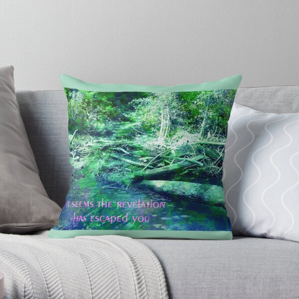 Disappointment - Green, Blue Throw Pillow