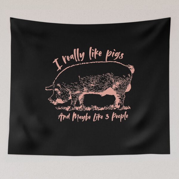 Item preview, I Like Pigs And Maybe Like 3 People Pig Lover Farmer Retro designed and sold by smartrocket.