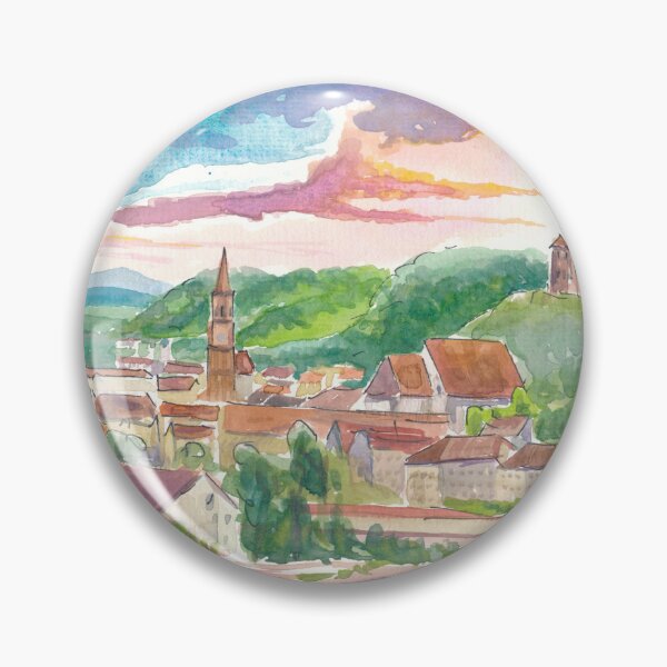 Item preview, A Perfect Landshut View from Birkenberg with Old Town in Focus designed and sold by artshop77.
