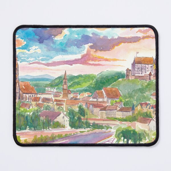 Item preview, A Perfect Landshut View from Birkenberg with Old Town in Focus designed and sold by artshop77.